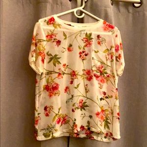 Floral semi sheer blouse
